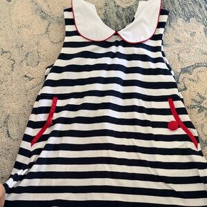 The Beaufort Bonnet Company Navy and White Striped Dress